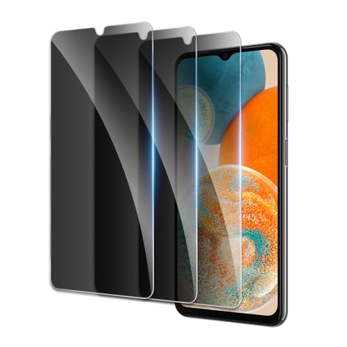 Privacy Screen Protector for Samsung Galaxy A23 4G/5G Shatterproof Tempered Glass Accessories Anti Spy Tempered Glass Film Case Friendly Ultra Resistant 9H Hardness Anti-Glare HD Black -3 Pack