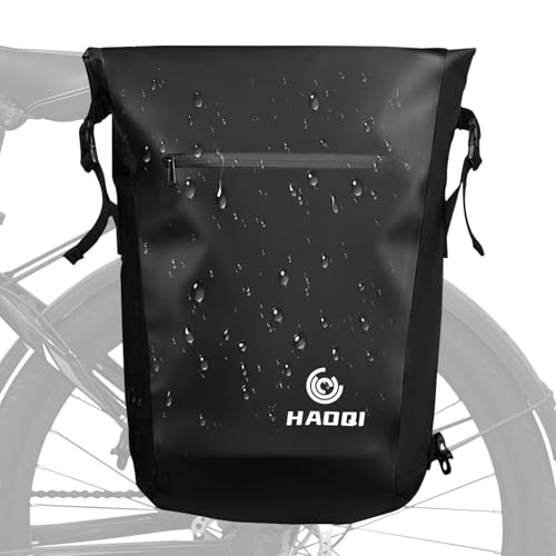 HAOQI Waterproof Bike Pannier Rear Rack Bag 27L Black