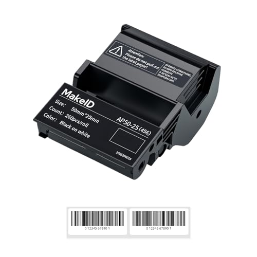 MakeID EP53 Labels, All-Weather PET Label Tape with Ribbon Cartridge for Indoor/Outdoor ID and Equipment Labeling - for EP53 Portable Industrial Label Maker