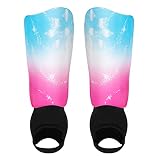 RIP-IT Girls Cut Pink & Blue Sparkle Slip-in Soccer Shin Guards - Medium/Large - Includes Hook-and-L