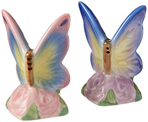 Cosmos Gifts 20785 Fine Porcelain Butterfly Salt and Pepper Shakers Set, 3