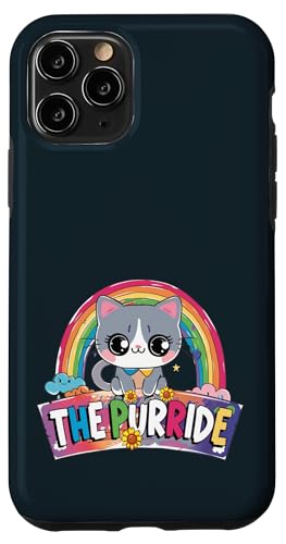 Purride LGBT Cat Pride – Gay Ally LGBT Pride Month Cat Kitty Coque pour iPhone 11 Pro