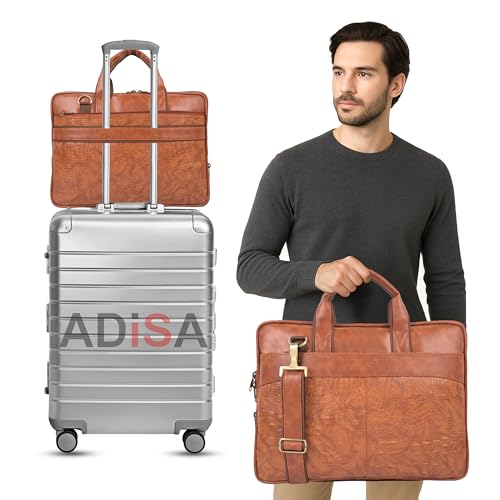 Image of ADISA Laptop Messenger Office Bag Briefcase for Work for Men (LB6056-TAN)