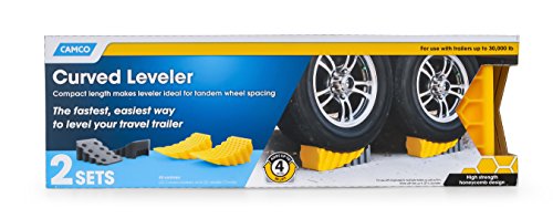 Camco Rv Curved Leveler With Chock - 2 Pack - Easy Drive-On Leveler Adds Up To 4" In Height (44425) #TOP7