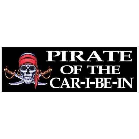 Pirate of The Car I Be in Sticker - Funny Decal Sticker for Your Car or Truck Window or Bumper Cover