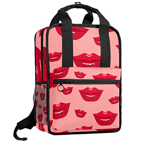 Sac à dos pour garçons imprimé lèvres rouges taille unique ajustable