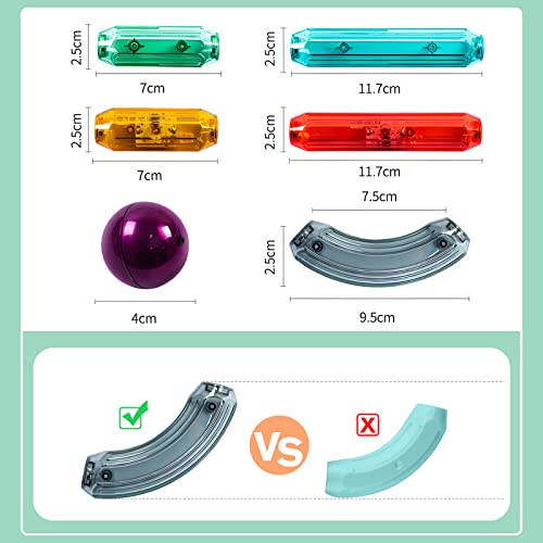 Toy Magnetic Building Sets - Magnetic Balls Rods Set with LED Lighting Animals STEM Magnetic Discovery Building Set 3D Puzzle Magnets Toy for Toddlers 1-6 Ages Years Old Boys Girls - Thumbnail 6