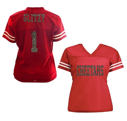 Glitter Football Women's Jersey - You Design Colors with Your Team or Unique Personalization, Birthday Gift