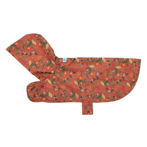 RC Pets Packable Waterproof Rain Poncho – Lightweight, Compact & Adjustable Dog Jacket | Medium, Clay Floral