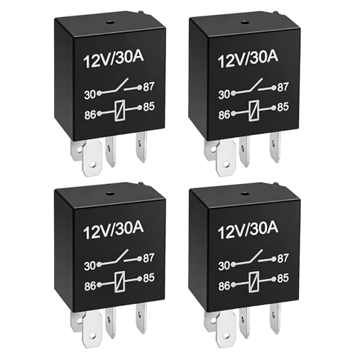 Surosha 4PCS 4 Pin 12V 30A Car Starter Relay, Waterproof