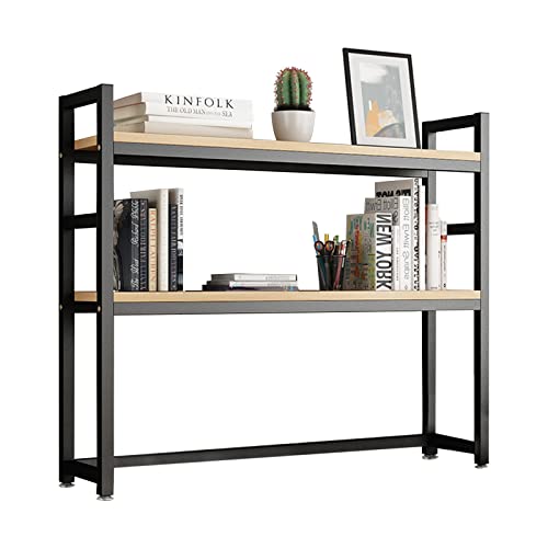 Computer-Schreibtisch-Bücherregal, 2 -Ebenen Schreibtisch Organizer Regal Aus Holz Und Metall,einstellbare Lagerregal Büroregal Aktenregal Für Wohnheim Büro Zu Hause - 2 Farbe ( Color : B , Size : 75c Cover
