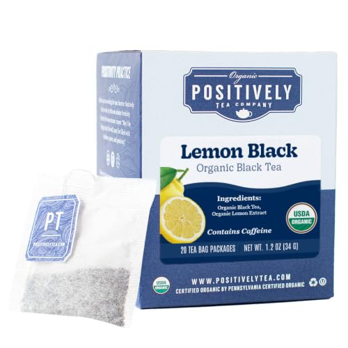 Image of Organic Positively Tea Company, Lemon Black, Black Tea Bags, 20 Count