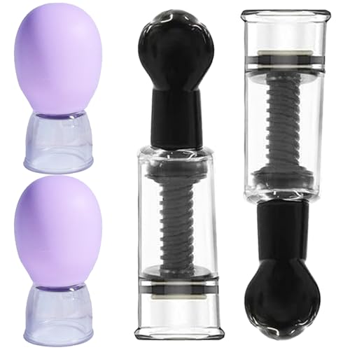 Jesakmie 4pcs Nipple Correctors for Flat or Inverted Nipples, Portable Nipple Suction Pump, Inverted Nipple Puller Sunken and Shy Nipples, Breastfeeding or Women