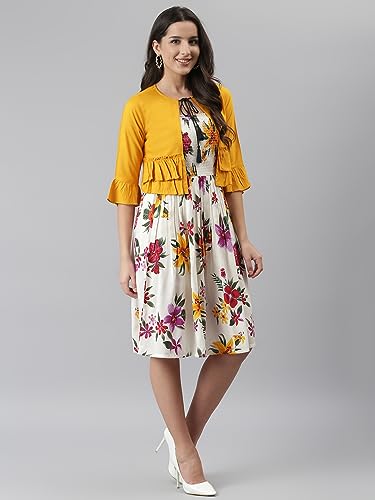 Image of DEEBACO Women Floral Printed Shrug Dress