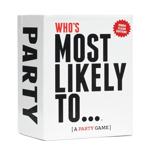 DSS Games Who's Most Likely to...Kinda Clean Family Edition [A Party Game | Great for Adults, Teens & Kids | White Elephant Gift, Stocking Stuffer | Game Nights & Big Groups]