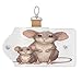 RLDOBOFE Mother And Child Rats Leather Key Case,Fashionable Credit Card Holder Slim Multi Card Keychain Pouch Travel Portable Keychain Wallet