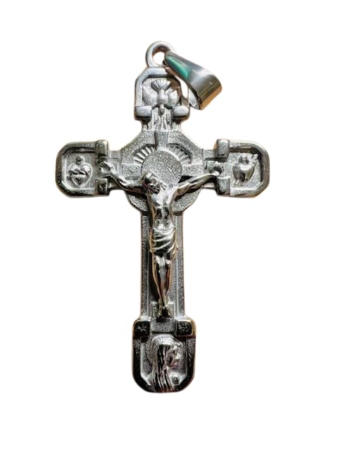 Croix du Pardon inox grand format pour sublimer votre coin prière et salon chrétien