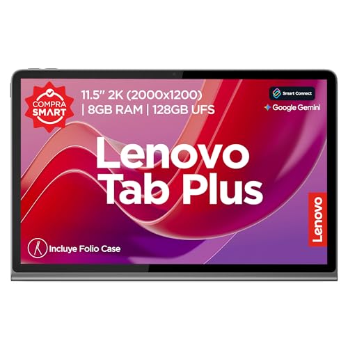 Lenovo Tab Plus | 11.5" 2K MediaTek Helio G99 8GB RAM 128GB SSD| Octa JBL Hi-Fi Altavoces Dolby Atmos, Cámara Frontal 8.0MP Trasera 8.0MP | Android 14, Incluye Funda Protectora