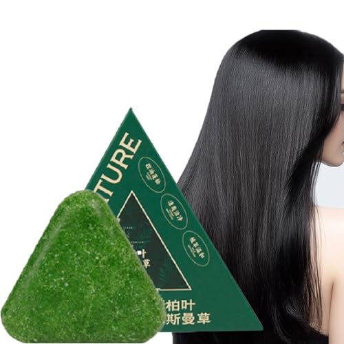 Nature Triangle Shampoo Bar, 120g Nature Seven Green Soap Shampoo, Plant-Based Solid Shampoo Bar, Gentle Cleansing, Strengthen Hair,Improve Frizziness Hair for Women and Men