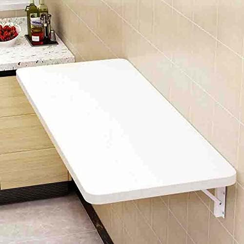 Floating Wall Desk Folding Drop Leaf Table Heavy Duty Shelf Bracket Bench for Office/Laundry Room White 40X90CM