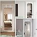 FWUNYVN Over-The-Door Mirror Hanger, Adjustable Door Mirrors Hanger Set with Protective Lining, 2 Pcs Door Brackets Perfect Height and Fit (Mirror Not Included)-White