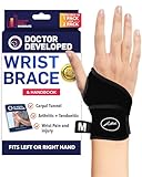 Doctor Developed Premium Copper Lined Wrist Support/Wrist Strap/Wrist Brace/Hand Support [Single]& Doctor Written Handbook- Suitable for Both Right and Left Hands