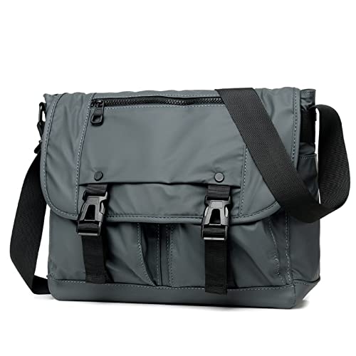Men's Crossbody Bag Retro Men's Messenger Bag Waterproof Bag for Hiking Cycling Traveling(Gray)