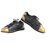 scarpe da bowling da uomo in pelle leggera traspirante buffer suola sinistra destra moda atletica,nero,41 eu