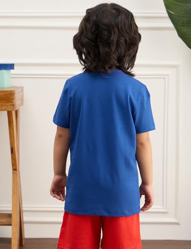 Image of Amazon Brand - Symbol Boys 100% Cotton Graphic Printed Half Sleeves T-Shirt | Age 2-6 Years