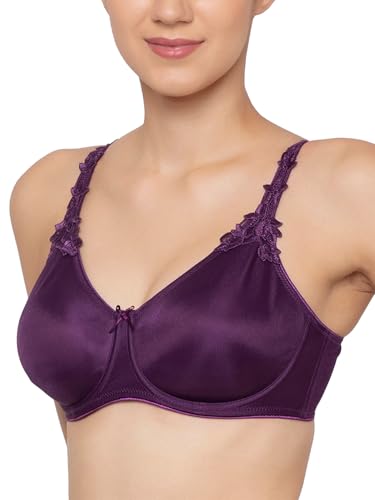 Image of Triumph International Minimizer Women Bra Wired Non Padded High Support Big Cup Lingerie Visual Bust Reduction Comfort Bra Floral Lace Full Coverage Shapewear Wide Straps & U-Back Support Pack of 1