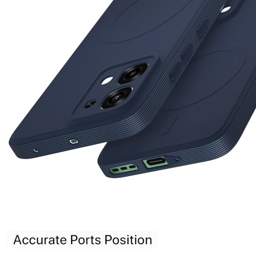 Image of Pikkme Back Cover for Oppo F31 5G / Oppo F33 5G Soft Matte Silicone Mag-Safe Design (Mag-Safe Not Support) Camera Protection | Slim Fit Bumper Cover (Blue)