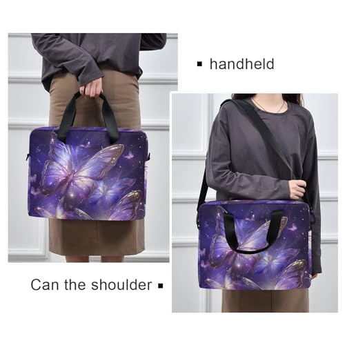 Estuche maletín para portátil mariposa morado 13-15.6" miniatura 2