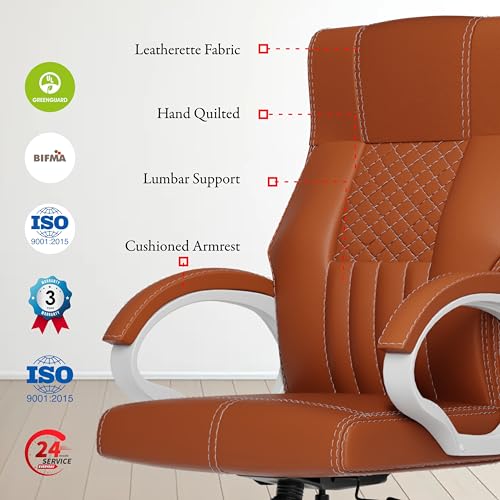 Image of FUGO FG21 Ergonomic Office Chair,Adjustable Height,Cushioned Back&Seat,Tilting Mechanism,Heavy Duty Metal Base,Dual Nylon Casters,Comfortable Desk Chair for Work,Home Office,3-Year Warranty (Tan)