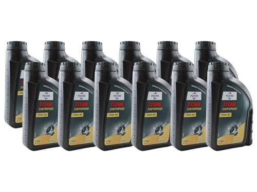 Fuchs 12 Liter TITAN SINTOPOID SAE 75W-90 Differential Gear Oil (12 x 1L)