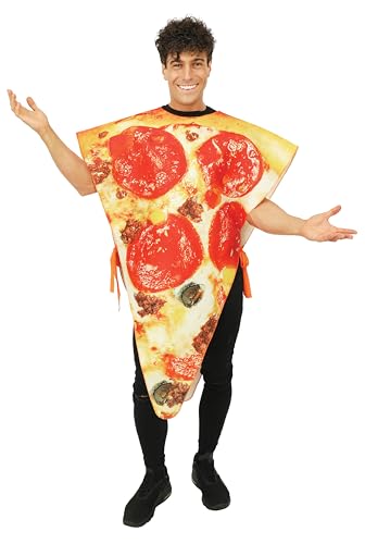 P'TIT CLOWN - 23793 - Costume Pizza - Déguisement Humouristique Adulte - Unisexe - Tunique - Parfait pour Carnaval, Halloween, Cosplay, Fêtes Costumées - Polyester - Taille Unique - Multicolore