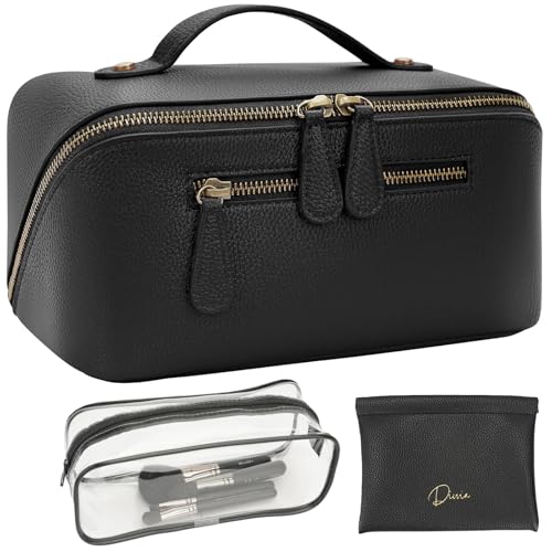 Travel Makeup Bag 3-Piece Waterproof Vegan Leather Set