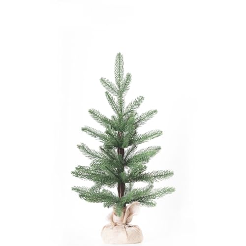 Tabletop Christmas Tree Artificial 24IN Realistic Mini PE Xmas Tree for Table Desk Home Christmas...