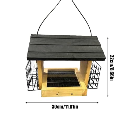 Mangeoire à oiseaux grande taille 30x22,5cm : cabane imperméable pour balcon - 4