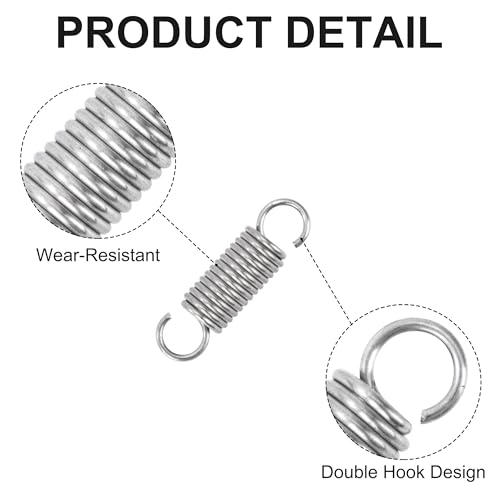 GUNGY Ressort de Traction 20mm Ressorts de Tension avec Crochets Ressorts en Acier Inoxydable Diamètre du Fil 0,8 mm Diamètre Extérieur 6mm Force 1,76KG 10 Pièces – vue 5