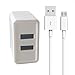 Dual USB Charger and Power Adapter for Fire Tablets and Kindle eReaders, Amazon Fire TV Stick, Fire 7 Tablet, Kindle Paperwhite E-reader,Kindle Voyage E-reader,HD 8 10 Tablet,Echo Dot(White)