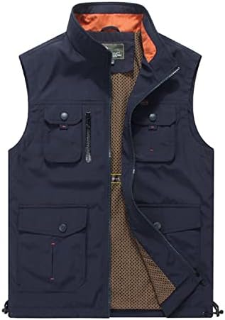 Chaleco Para Hombre, Con Múltiples Bolsillos, Para Pesca, Caza, Senderismo, Chaqueta De Fotografía Transpirable, Beige, 8XL
