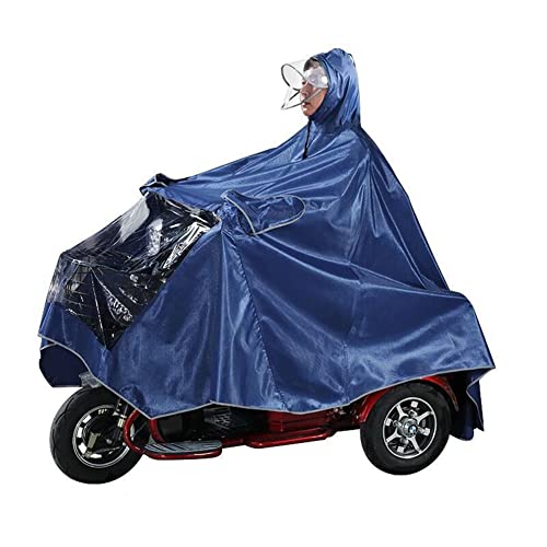 Übergroßer Motorrad-Dreirad-Regenponcho, verdickender Regenmantel, Einzel-/Doppel-Elektrofahrrad-Dreirad-Poncho, Alter Auto-Roller-Regenmantel mit Kapuze Cover