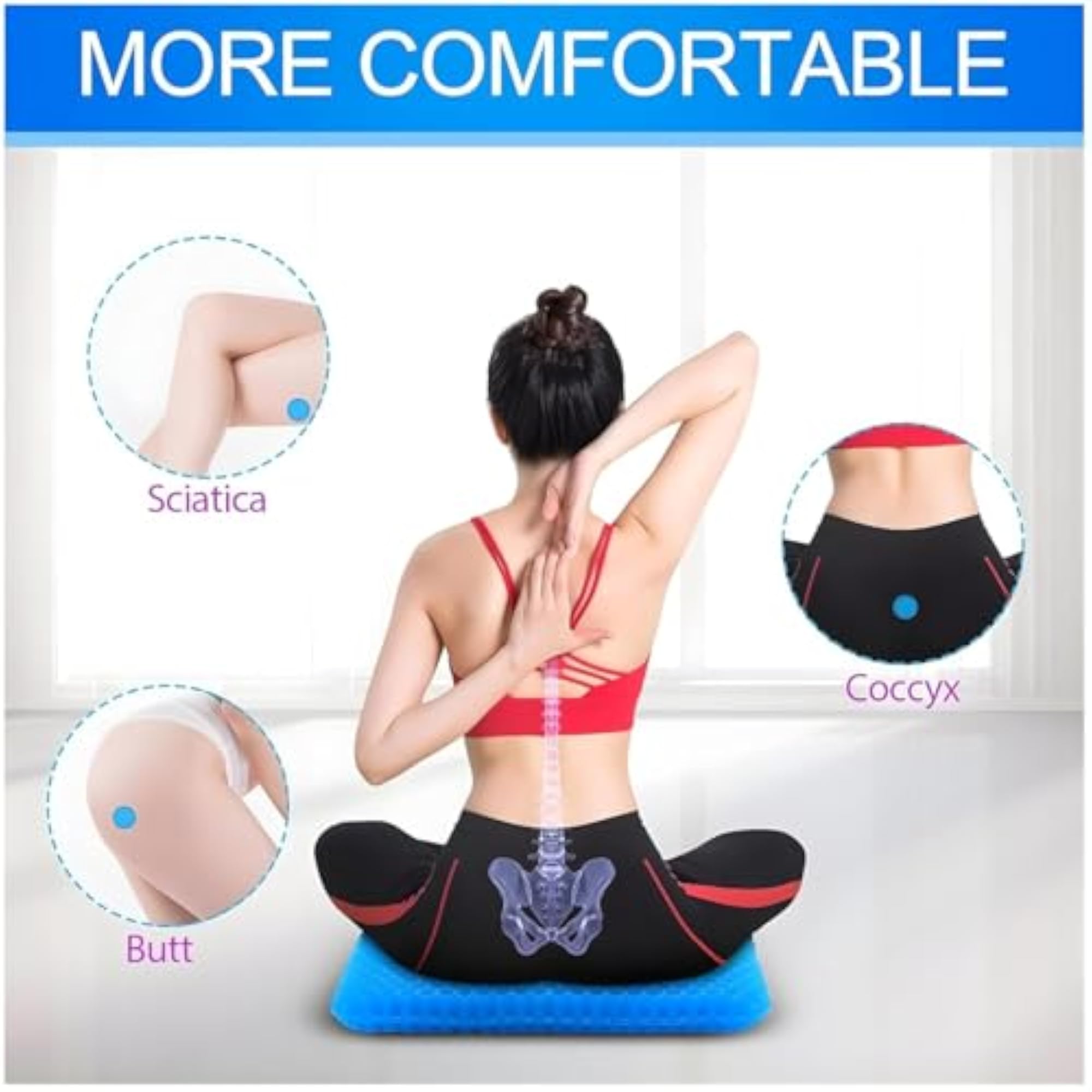 Large Double Layer Gel Seat Cushion