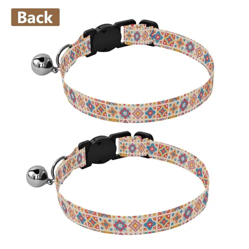 Collar para perro multicolor con campana ajustable 2 unidades miniatura 3