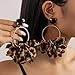 Chunky Leopard Dangle Drop Earrings for Women Boho Statement Leopard Print 80/90s Earrings Fashion Accessories (Brown)