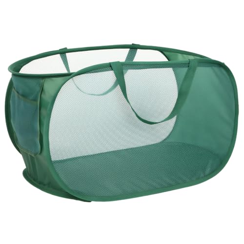 NHQZ 1 Pcs Corbeille à Linge Pliable, Paniers à Linge Pliables,Paniere a Linge sale Avec,Horizontal, vert, à Deux Intervalles,Utilisé pour Salle de Bain,Chambre à Coucher Buanderie