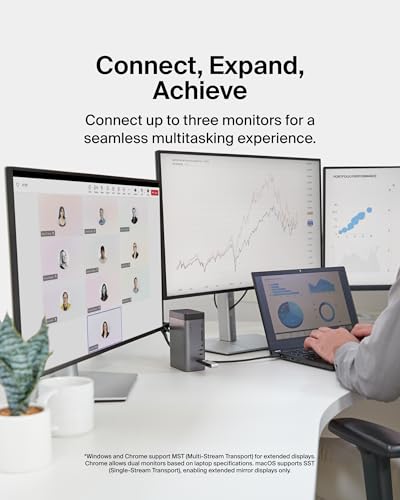 Belkin USB-C Hub 11 in 1 Pro GaN 150W Triple 4K HDMI Windows, Laptops - image 5