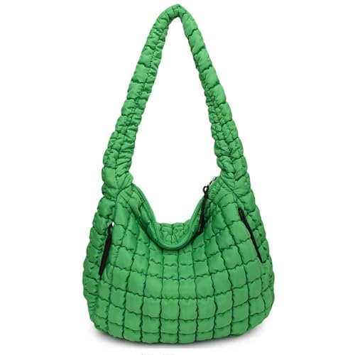 Puffy Bubble Tote Bag,Puffer Quilted Shoulder Bag for Women with Multiple Zippered Pockets, Trendy Crossbody Hobo Bag