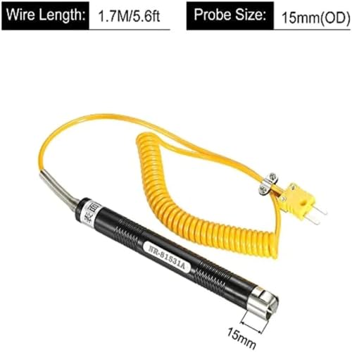 Termopar tipo K de acero inoxidable con sensor de superficie de 15x15mm 2