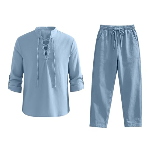 Camiseta de manga corta para hombre con cuello en V bicolor casual